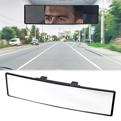 Griwuut Rear View Mirror,Universal Car Interior Mirror 300mm Wide Angle Rearview Clip,Rear View Mirror for Driving Test