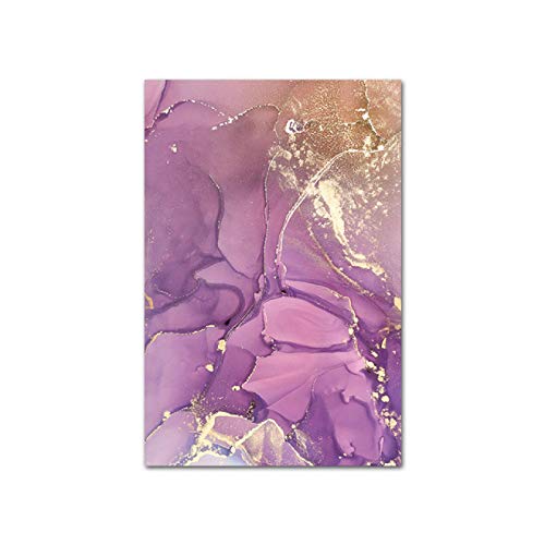 Peinture Fleur Abstraite Marbre Rose d'Or pour Habiller un Grand Mur Vide de Salon