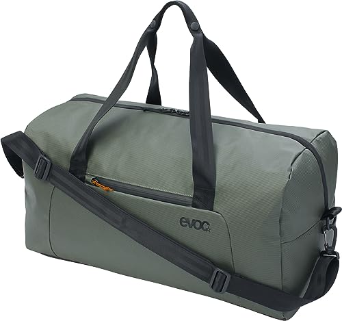 EVOC WEEKENDER 40, Reisetasche (wasser- und schmutzabweisendes Tarpualin, inkl. Außen- und Innentaschen, Volumen: 40l, Gewicht: 720g, Maße: 55 x 26 x 28 cm), Dark Olive - Black