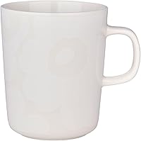 Vista 7 de MARIMEKKO Oiva Unikko - Taza grande, refina la decoración de tu cocina con nuestro icónico gres blanco, elegantes tazas de café de porcelana