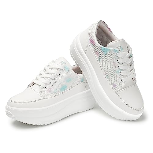 Image of Vendoz Women Casual White Multicolor Sneakers