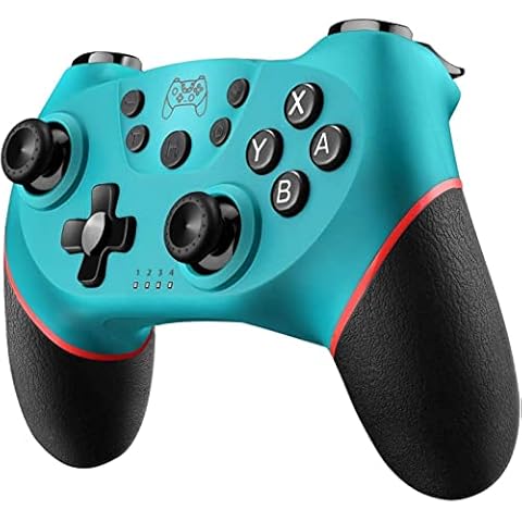 Diswoe Controller for Switch, Wireless Pro Controller for Switch/Switch Lite/Switch OLED, Remote Gamepad with Joystick, Adjustable Turbo Vibration, Ergonomic Non-Slip - Blue Cover