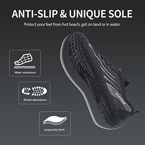 Watelves Men's Barefoot Hiking Athletic Water Shoes - Trail Running, Walking, Beach, Climbing, Outdoor And Water Sports (01-Black, 42) #TOP3