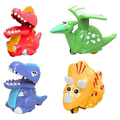 JoFAN 4 Pack Dinosaur Toys Press and Go Dinosaur Cars Wind Up Toys for Kids Boys Girls Toddlers Christmas Stocking Stuffers Party Favors Gifts Cover