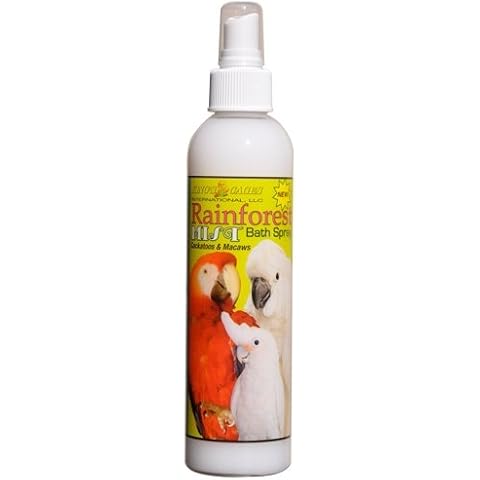 King's Cages Rainforest Mist Bath Spray for Cockatoos & Macaw 8oz. Cover