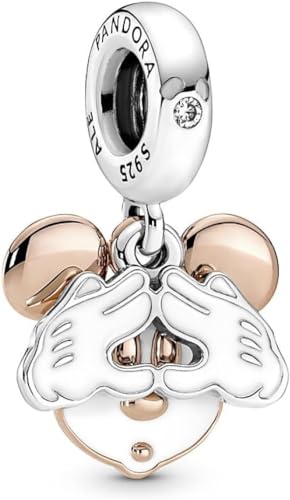 Abalorio Colgante Mickey Mouse de Disney para Pulseras PANDORA Collar Pulsera Europea Charms para Mujer Niña.
