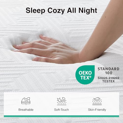 Image of Novilla Twin XL Mattress, Cooling Gel Memory Foam Mattress 8 inch for Pressure Relief, Enhanced Support & Plush Comfort, Grey & White