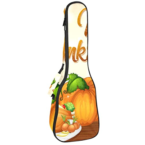 Housse pour ukulélé ténor et concert avec rembourrage de 10mm et motif citrouille