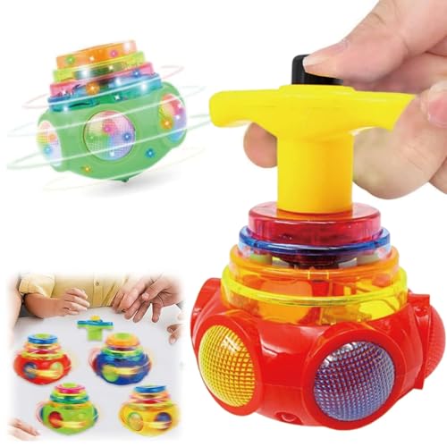 2 pezzi trottola per bambini, giocattoli musicali giroscopio luminosi e
