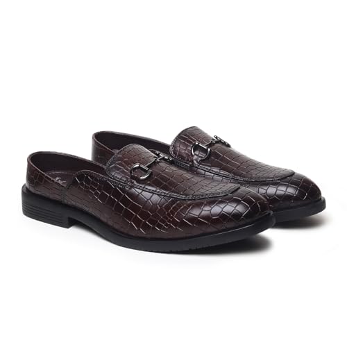 Image of YOHO Lofos Mules for Men | Open Back Cut Comfortable Loafers | Stylish, Flexible Slip-On Formal Shoes with Footpharma Footbed
