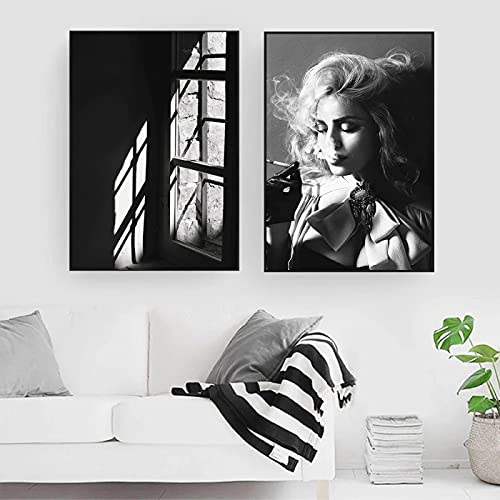 Affiche de Paris vintage noir et blanc | Lot de 2 toiles murales pour salon 70x100cm sans cadre