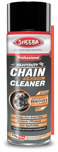 Image of SHEEBA Bike Chain Cleaner and For Metal Parts I Heavy Duty Spray I Effectively Removes Dust, Oil, Grease I Cleans Fast - Dries Fast I Easy Application I Increases Performance I 500mL Pack.