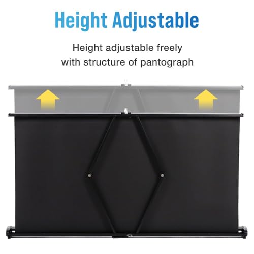 Image of Japard 50 Inch Projector Screen Portable Floor Standing16:9 HD Floor Rising Retractable Tabletop Projector Screen with Stable Stand Compact Mobile Screen, Office, Classroom