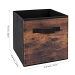 EWES 11 Inch Fabric Storage Cubes, 8 Pack Foldable Storage Bins with Handle, Storage Baskets Box for Shelves, Closet, Organizer, Rustic Brown and Black - Image 3