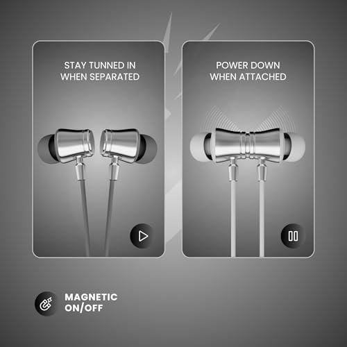 Image of OOGE Tune 3 in-Ear Bluetooth Gaming Neckband, 35MS Low Latency, Magnetic On-Off, 3D Surround Sound, IPX4 Sweat Resistant, 50H Playtime, 10mm PureTone Driver, Type-C Port, BT5.3, Dual Mic (Ash Grey)