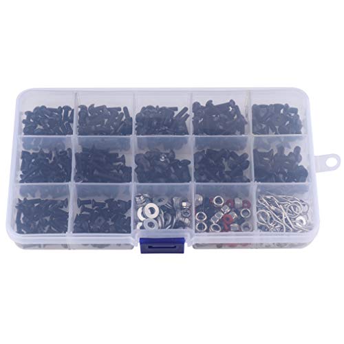 Hobbypark 500Pcs Universal Rc Screw Kit Screws Assortment Set, Hardware Fasteners For Traxxas Axial Redcat Hpi Arrma Losi 1/8 1/10 1/12 1/16 Scale Rc Cars Trucks Crawler #TOP1