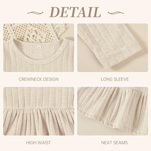 Image of Toddler Baby Girl Long Sleeve Dress Girls Knit Sweater Dresses Tiered Kids Swing Holiday Clothes Fall Winter