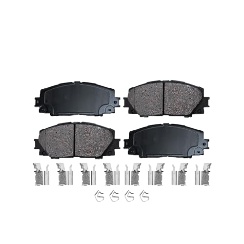 Image of Detroit Axle - Front Brake Pads for 2007-2018 Toyota Yaris 2012-2019 Prius C 2013 Scion IQ, Ceramic Brake Pads with Hardware Replacement