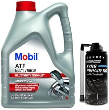 Mobile ATF Multi Vehicle Automatic Transmission Oil 4 L + 00120 Carpex Tire Repair Kit
