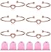 Ruarua Love Knot Bracelet for Women Bridesmaid Bracelets Rose Gold Cuff Bangle Girls 6 Pcs a Set (Rose Gold)