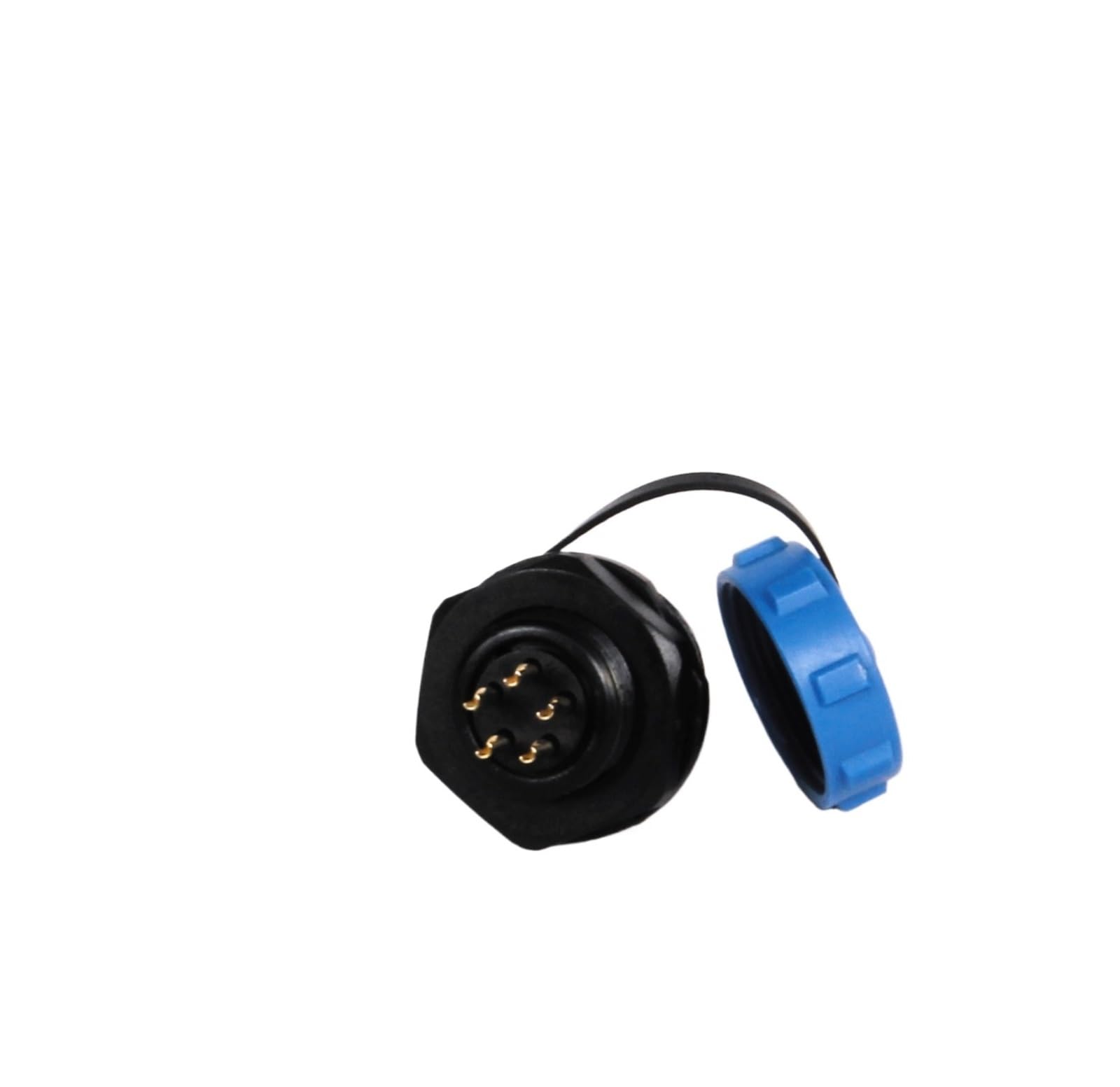 Conector industrial SP17 estanco con asiento de tuerca trasera y 5 pines de contacto