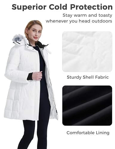 ZSHOW Women's Winter Coat Waterproof Warm Puffer Jacket Long Parka with Faux Detachable Hood4