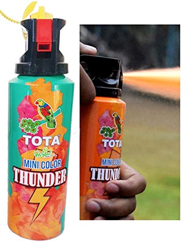 Image of Tota Mini Thunder Blaster Holi Gulal Spray Holi Color Powder (Pack of 4, Yellow, Pink, Orange, Green)