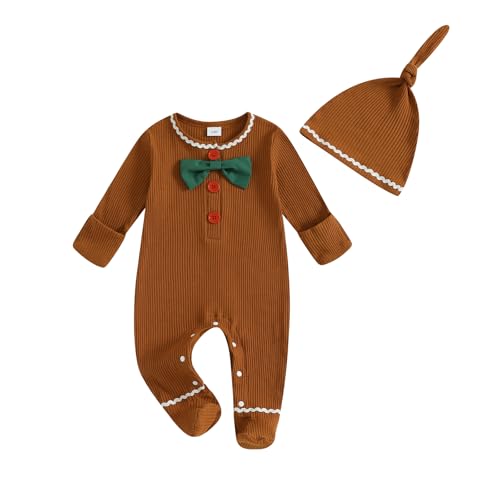 Newborn Baby Girl Boy Clothes Infant Long Sleeve Soild Footed Romper Zipper Footie Jumpsuit With Hat Fall Outfit
