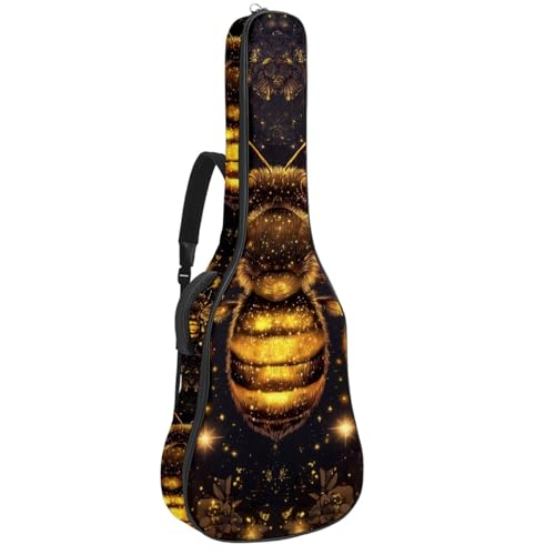 Housse guitare acoustique 109 cm motif abeille en tissu Oxford imperméable