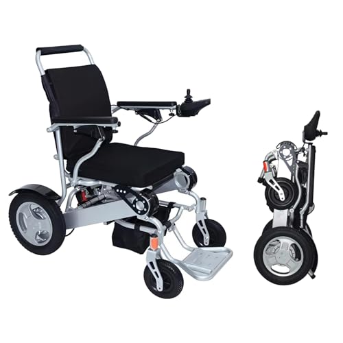 Silla de ruedas eléctrica: diseño plegable ligero, capacidad de 180 kg, peso de 25 kg, batería de 20 Ah para mayor movilidad
