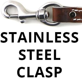 Leerburg's Black Double Ply Leather Police Belt Leash 1/2 inch Wide, Stainless Steel Hardware, Stainless Steel O Ring, Amish Made in Wisconsin, Excellent Police Leash