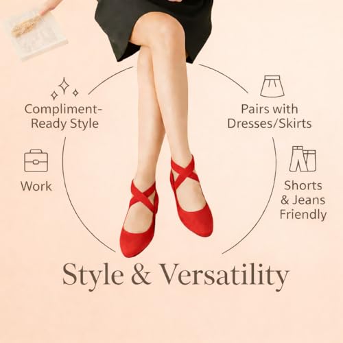 Image of EMMA NEW YORK Ankle Strap Flats for Women, Women Flat Ballerina Shoes, Women's Ballet Flats with Strap