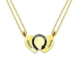 Viodiao Texte personnalisé Coeur Collier Couple Pendentif pour la fête des Amoureux Gravure Gratuite Collier Panneau de Coeur Collier Plaque signalétique Bijoux pour la fête des Amoureux