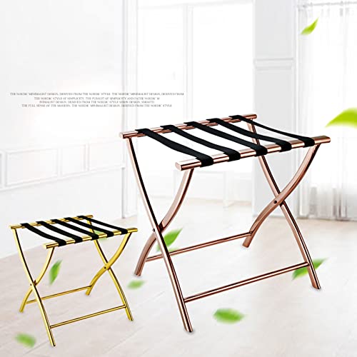 Porte-bagages d'hôtel polyvalent acier inoxydable étagère or