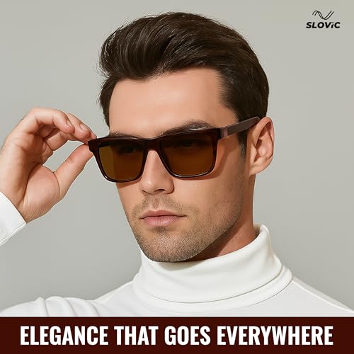 Image of SLOVIC Sunglasses for Men Stylist | UV Protection Goggles for Man | Lightweight & Durable Polycarbonate Material | Unisex Gift for Man & Women | Mens Fashion Sunglasses