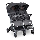 Joovy Kooper X2 Double Stroller, Lightweight Travel Stroller, Compact Fold with Tray, Forged Iron