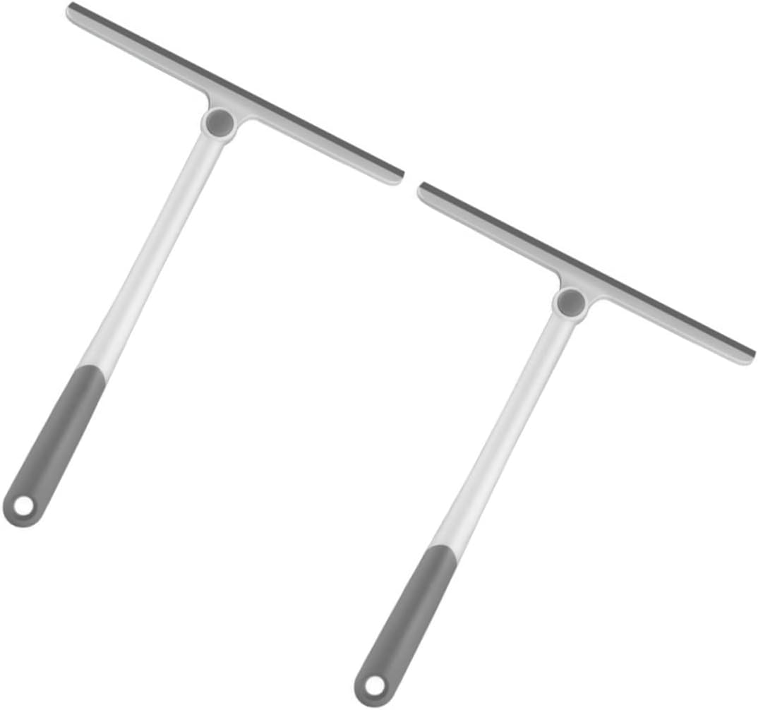 VALICLUD 2pcs Durable Window Squeegee for Glass and Car Windshield Cleaning Non Slip Handle with High Grade TPR Blade Shower and Auto Window Wiper for Removing Soap Water Spots and