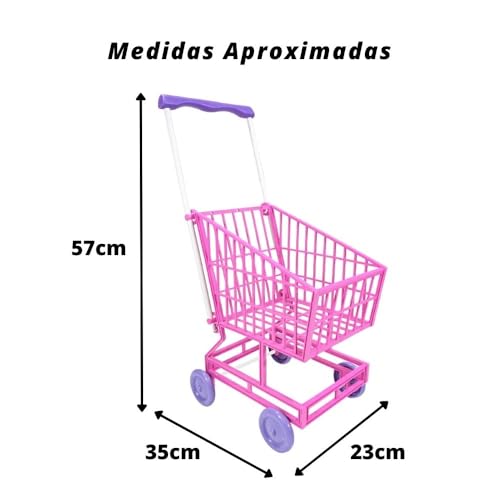 Carrinho De Supermercado Compras E Feira Infantil De Brinquedo Carrinho De Mecadinho Menina Menino R