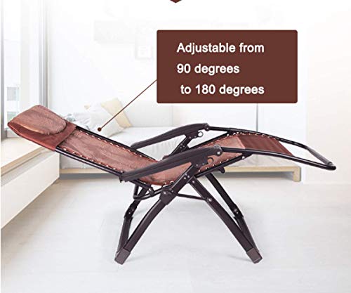 Chaise de jardin pliante pour soulager le dos fauteuil réglable Zero Gravity marron