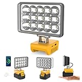 T-SUNUS LED Work Light for Dewalt 18V/20V Batteries, 45W 20000LM Flood Light with USB & TypeC Charging, Low Voltage Protection, Site Lighting for Emergency Garage Workshop DIY(Yellow) - Image 1