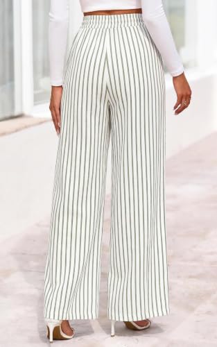 Image of PRETTYGARDEN Womens Pants Elastic Waist Floral Lightweight Palazzo Pants for Women Casual Lounge Wide Leg Pants Woman