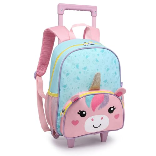 Mochila Infantil Creche Menina Rodinha Unicórnio Capivara (Creche, Unicórnio)