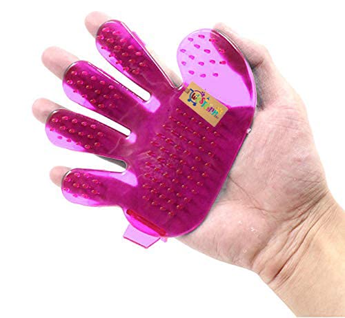 Western Era Grooming Pet Shampoo Brush, Soothing Massage Rubber Bristles Curry Comb for Dogs, Cats & Horse Washing, Professional Quality (Pack of One) (Pink)