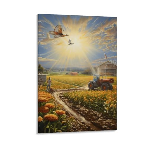 Peinture sur toile de ranchs pour salon et chambre de 50x75cm