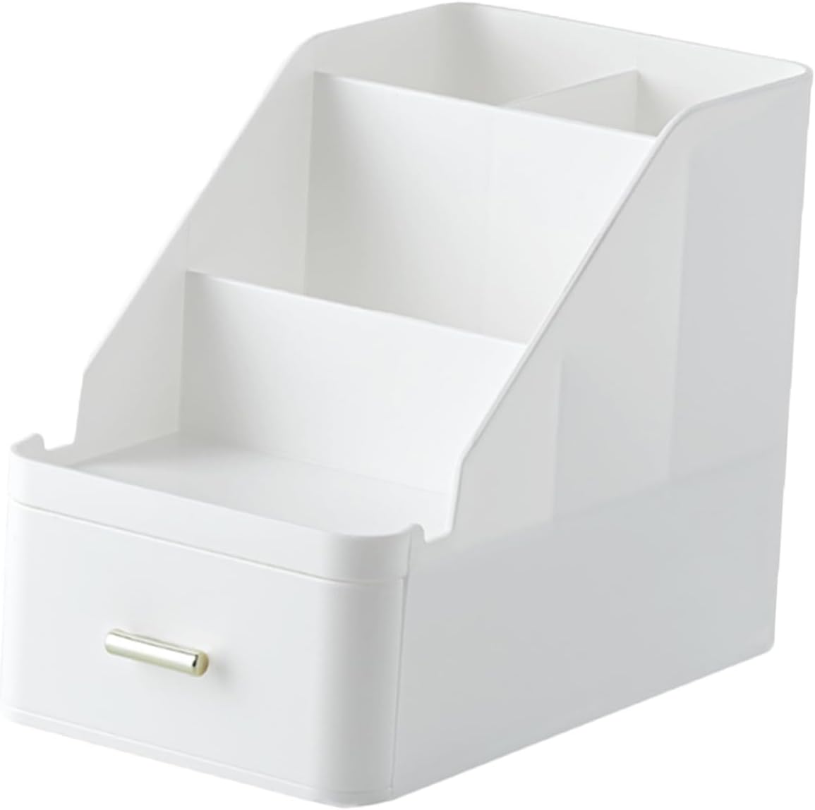 White Ps Desk Organizer with Drawer and Compartments for Stationery