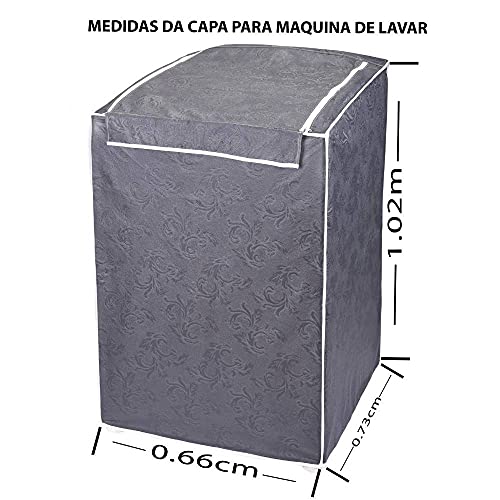 Capa para Maquina de Lavar Cinza 12kg a 16kg