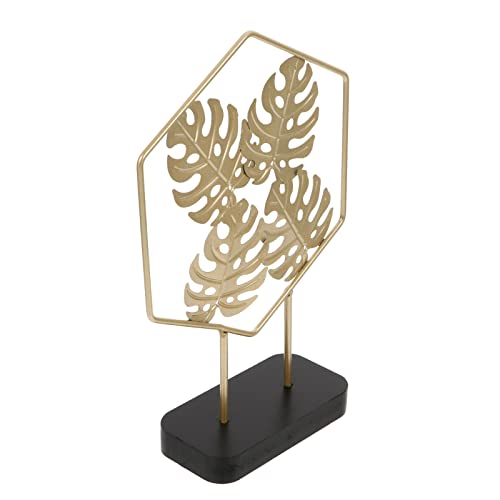 Décoration de bureau en fer pour salon moderne avec ornement feuille élégant