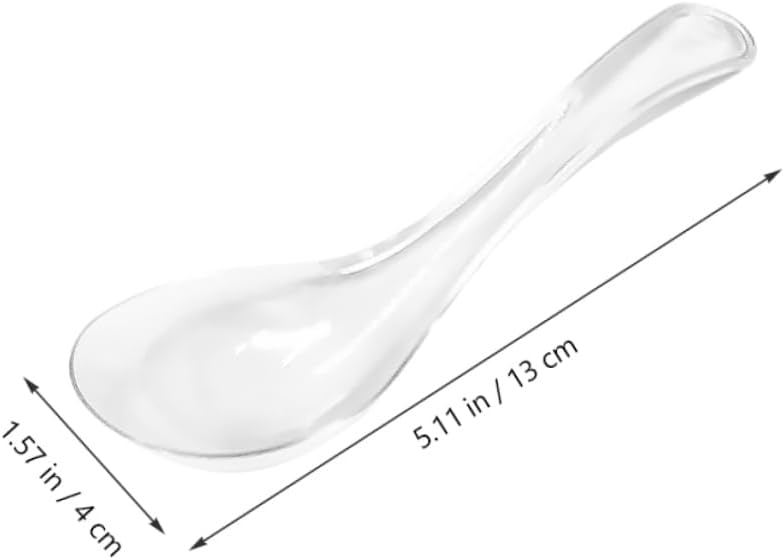 3sets Heavy Duty Chinese Soup Spoons Glass Porridge Spoons for Kitchen 2pcs*3