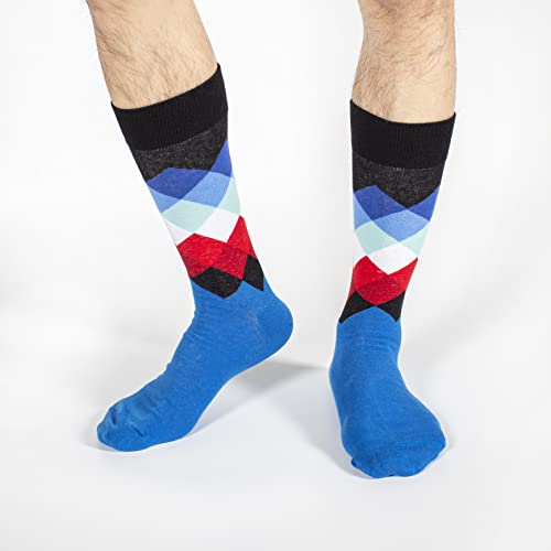 Bonangel Men's Fun Dress Socks-Colorful Funny Novelty Crew Socks Pack,Art Socks #TOP3