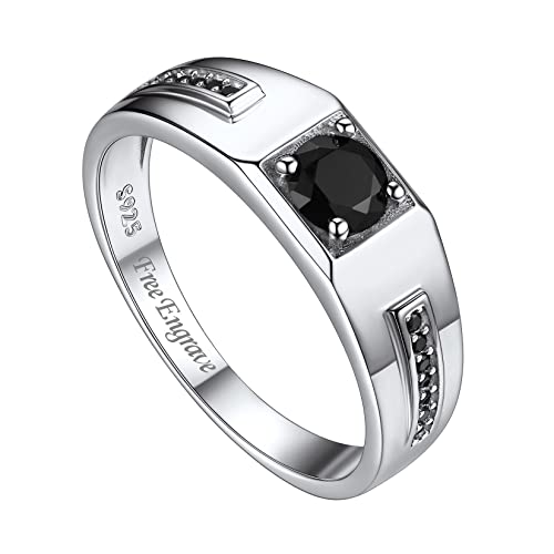 Suplight 925 Sterling Silber Ring Herren Eternityringe mit Diamanten Spannrings 14K Weißgold Personalisierter Solitärring Verlobungsring...